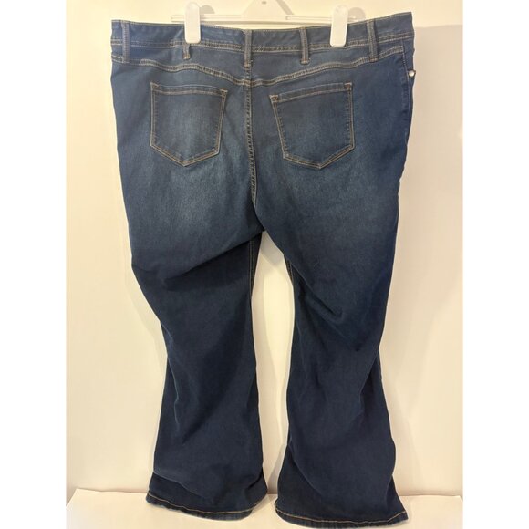 Torrid Women’s 24R Luxe Slim Boot Dark Blue Denim Wash‎ Flare Jeans - Picture 5 of 10